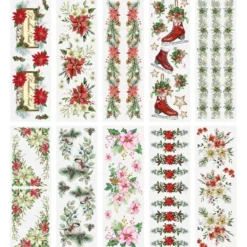 Premium-Transfers, Weihnachtsfloristik 2, 10cm x 30cm, farbig, 10 Bogen