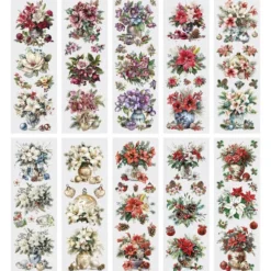 Premium-Transfers, Weihnachtsfloristik 4, 10cm x 30cm, farbig, 10 Bogen