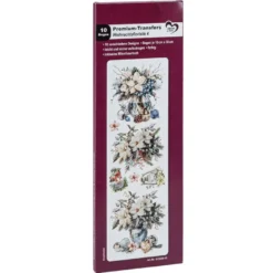 Premium-Transfers, Weihnachtsfloristik 4, 10cm x 30cm, farbig, 10 Bogen