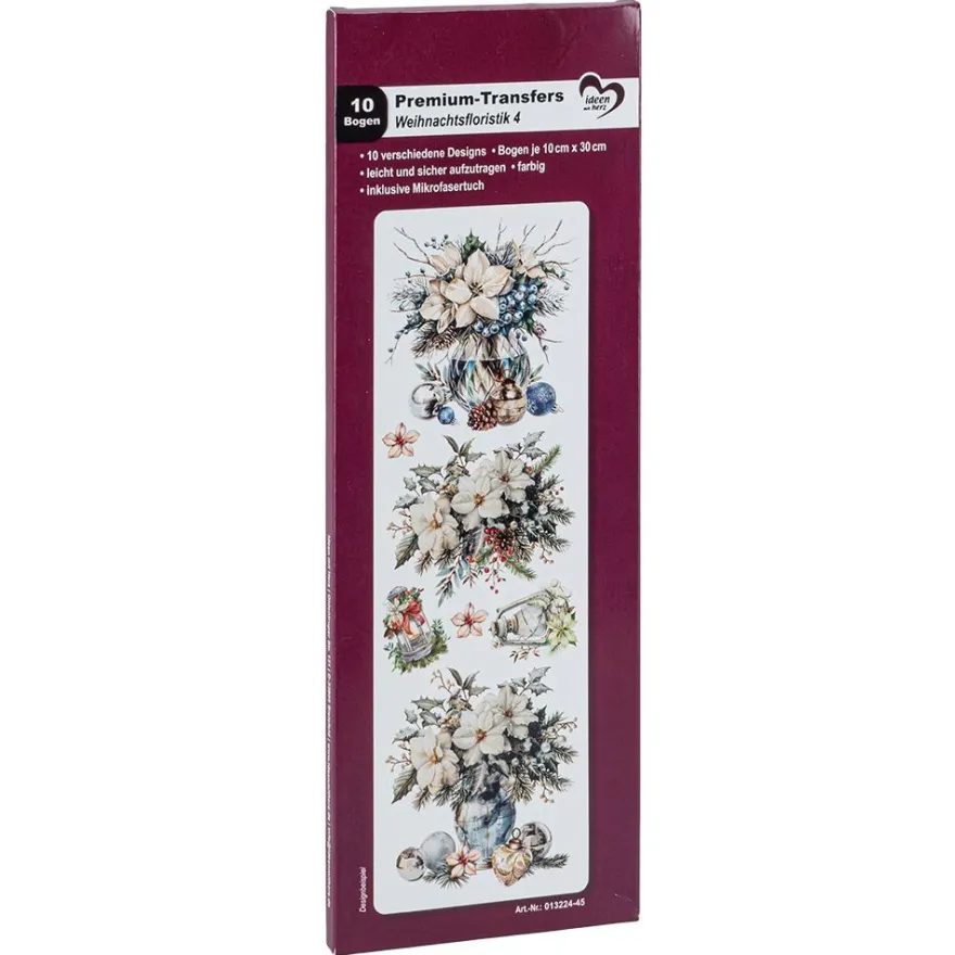 Premium-Transfers, Weihnachtsfloristik 4, 10cm x 30cm, farbig, 10 Bogen