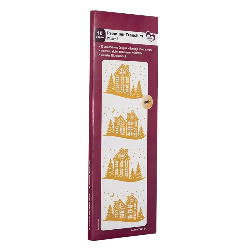 Premium-Transfers, Winter 1, 10cm x 30cm, Goldfolie, 10 Bogen