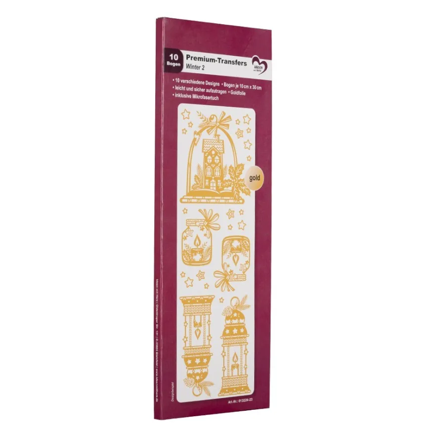 Premium-Transfers, Winter 2, 10cm x 30cm, Goldfolie, 10 Bogen