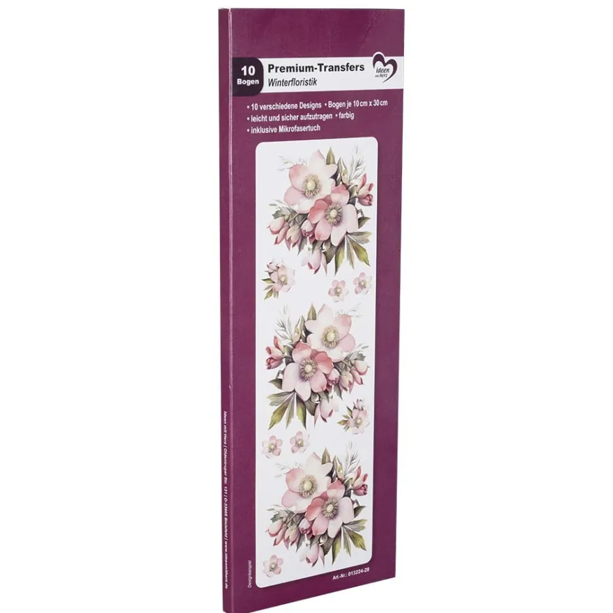 Premium-Transfers, Winterfloristik, 10cm x 30cm, farbig, 10 Bogen