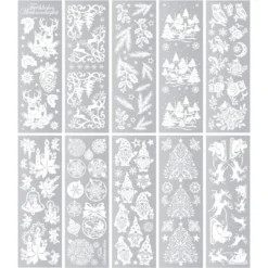 Premium-Transfers, Winter/Weihnachten 3, 10cm x 30cm, Silberfolie, 10 Bogen