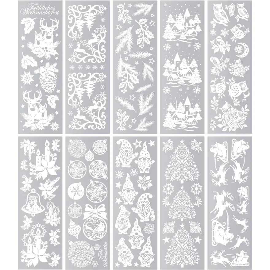 Premium-Transfers, Winter/Weihnachten 3, 10cm x 30cm, Silberfolie, 10 Bogen