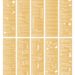 Premium-Transfers, Wünsche rund ums Jahr 2, 10cm x 30cm, Goldfolie, 10 Bogen