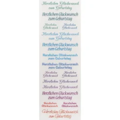 Premium-Transfers, Zum Geburtstag, 10cm x 30cm, farbig, 10 Bogen