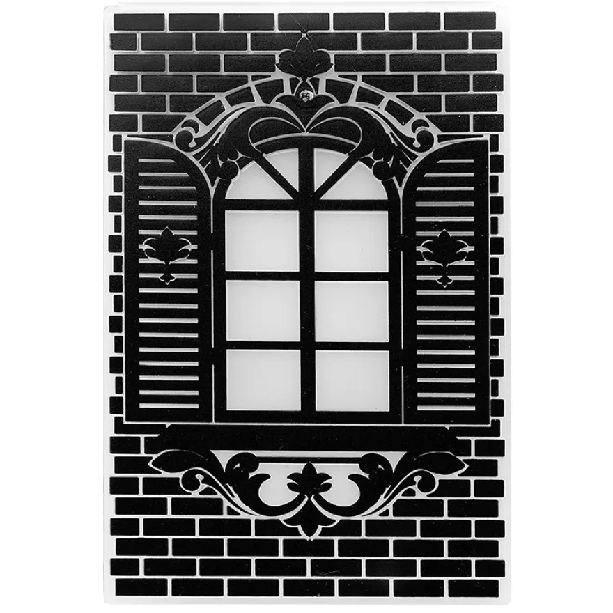 Prägeschablone, Fenster, 14,5cm x 9,5cm