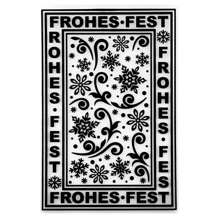 Prägeschablone, Frohes Fest, 14,5cm x 9,5cm