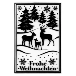 Prägeschablone, Frohe Weihnachten & Winterwald, 14,5cm x 9,5cm