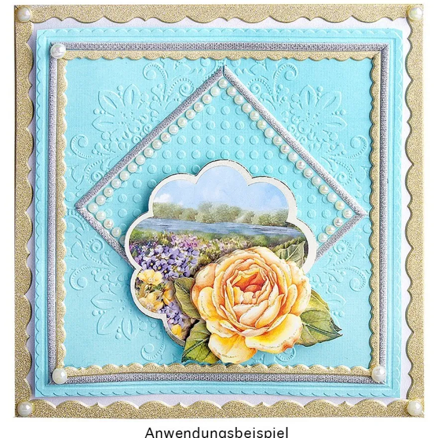 Prägeschablone, Hintergrund Ornamentik 4, 14,7cm x 14,7cm