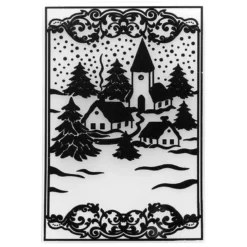 Prägeschablone, Winterdorf, 14,5cm x 9,5cm