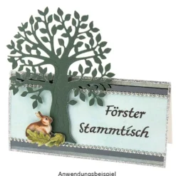 Präge-& Stanzschablone, Baum, 9,4cm x 11,4cm