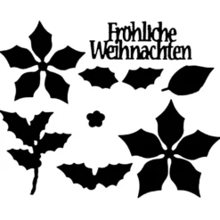 Präge-& Stanzschablonen, 3-D Weihnachtsstern, 9 Stück