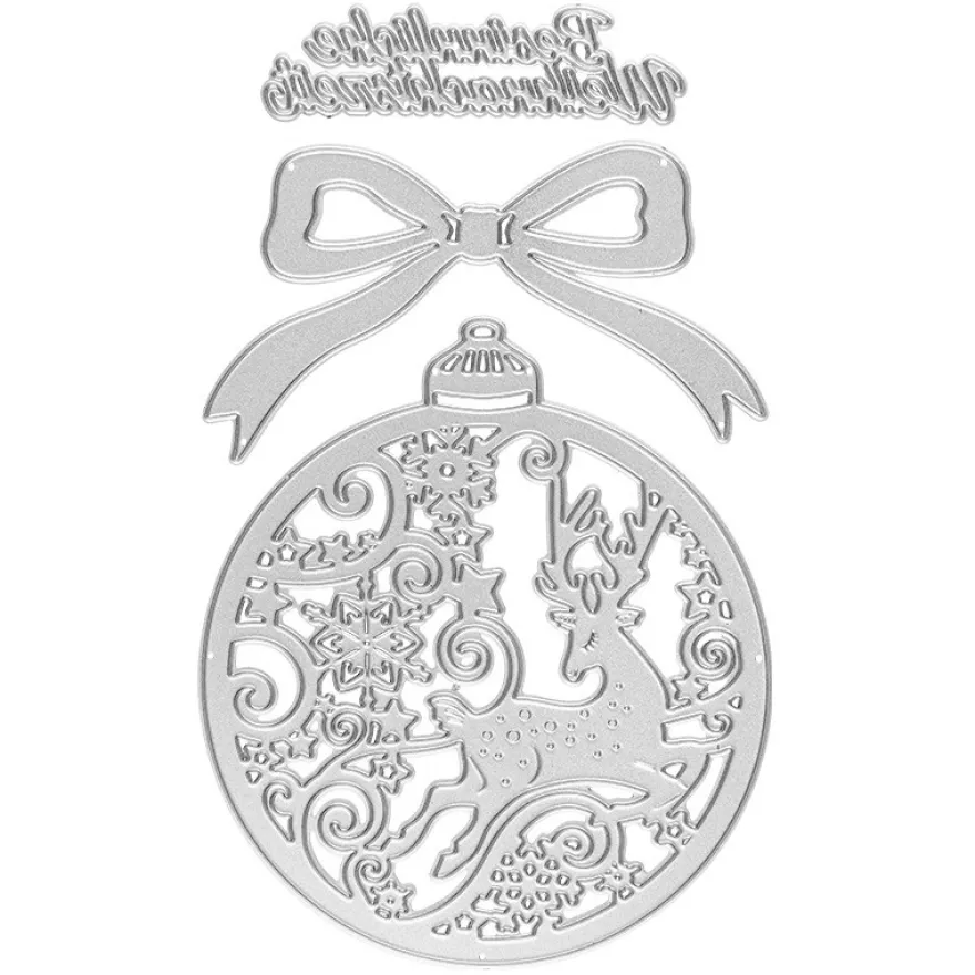 Präge-& Stanzschablonen, Weihnachtskugel, 3 Stück