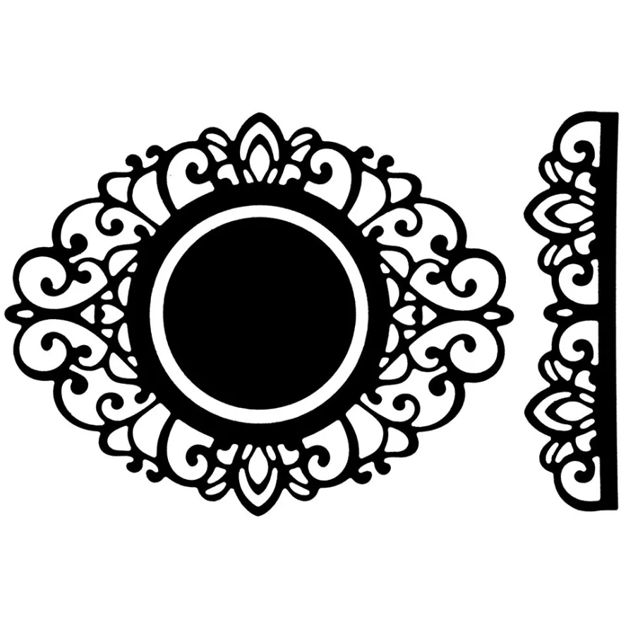 Präge-& Stanzschablonen, Zierdeckchen & Bordüre 1, 3 Stück