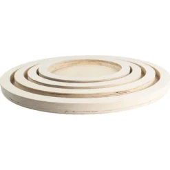 Rahmen, Holz, rund, verschiedene Größen, 4 Stück