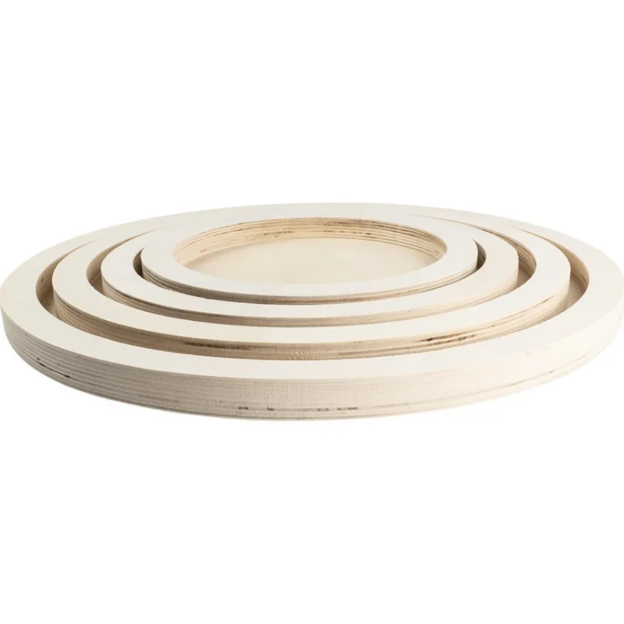 Rahmen, Holz, rund, verschiedene Größen, 4 Stück