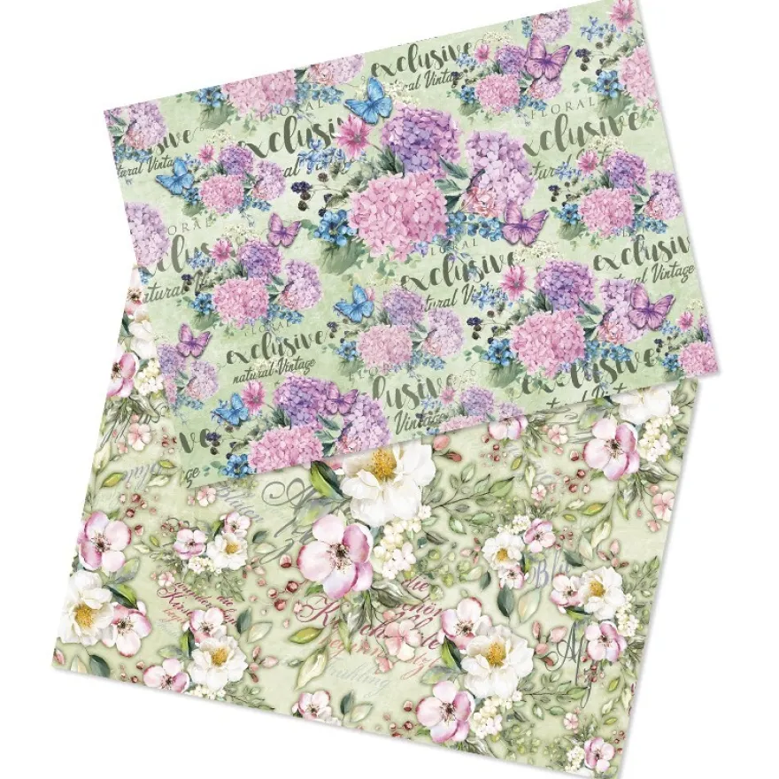 Reispapiere, Blüten 4, DIN A4, 2 Designs