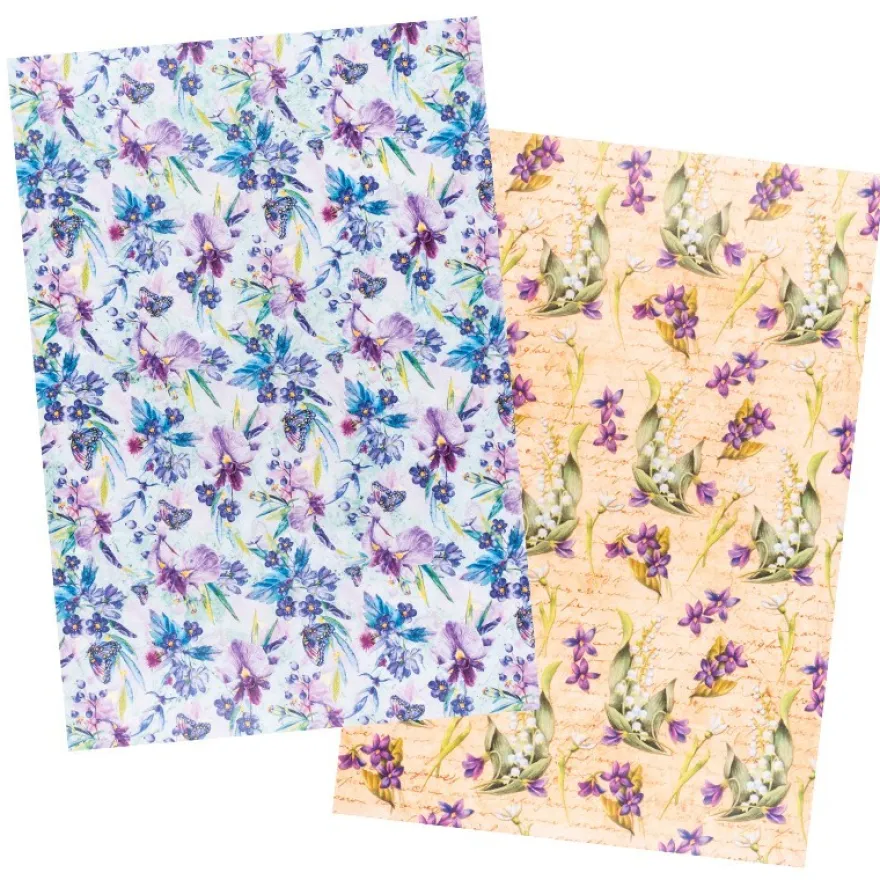 Reispapiere, Blüten 11, DIN A4, 30g/m², 2 verschiedene Designs