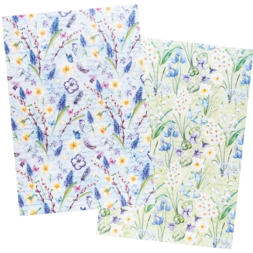 Reispapiere, Blüten 19, DIN A4, 30g/m², 2 verschiedene Designs