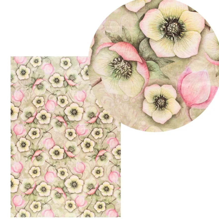 Reispapiere, Blüten 16, DIN A4, 30g/m², 2 verschiedene Designs