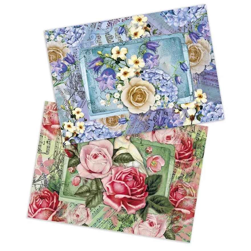 Reispapiere "Blütenzauber", DIN A4, 2 Designs