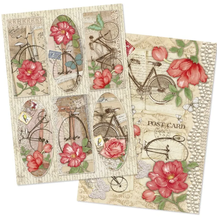 Reispapiere, Nostalgie "Blüten 7", DIN A4, 2 Designs