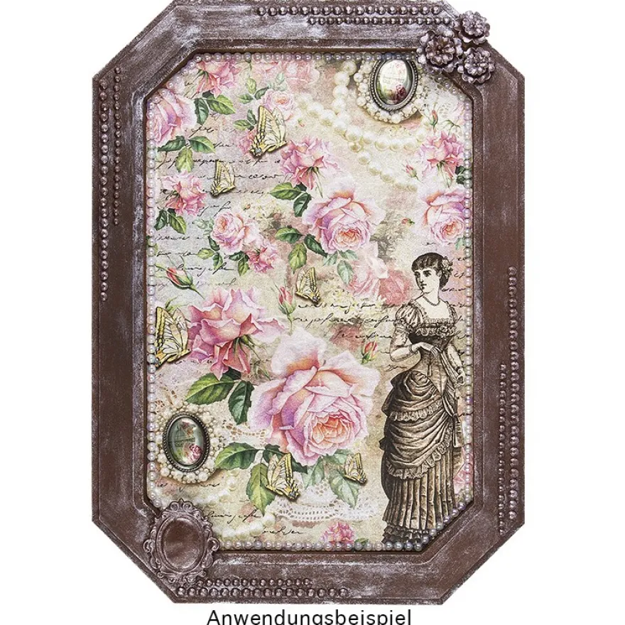 Reispapiere, Nostalgie "Blüten 6", DIN A4, 2 Designs