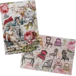 Reispapiere, Nostalgie 14, DIN A4, 2 Designs