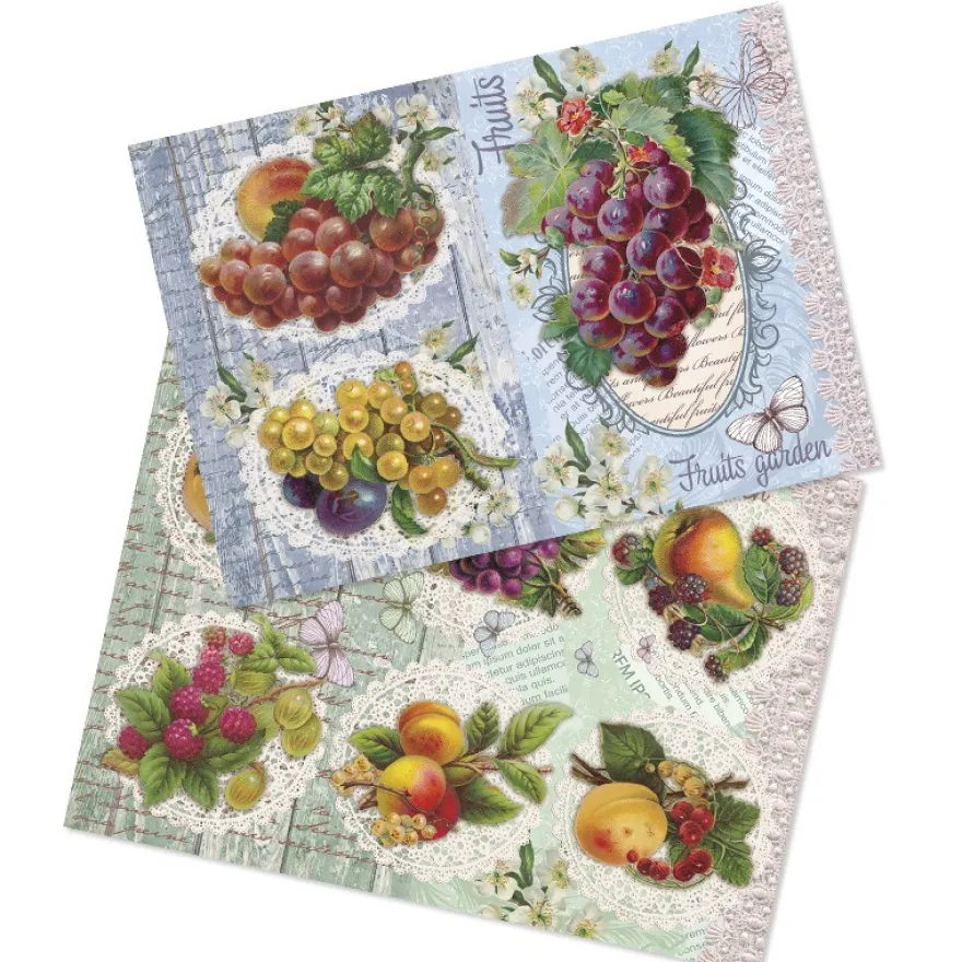 Reispapiere, Nostalgie "Früchte", DIN A4, 2 Designs