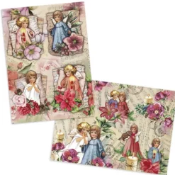 Reispapier "Nostalgie-Engel", DIN A4, 2 Designs