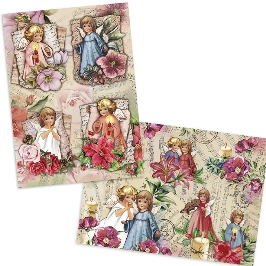 Reispapier "Nostalgie-Engel", DIN A4, 2 Designs