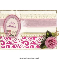 66 Relief-Bilder auf 5 Stanzbogen, DIN A4, Blumen & Rahmen