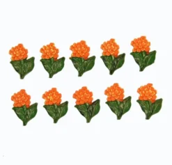 Relief-Blumen, 3 x 2 cm, 10er Set