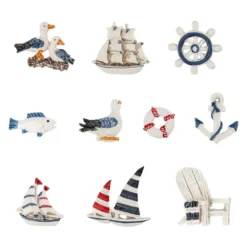 Relief-Figuren, maritim, 10 Designs, 50 Stück