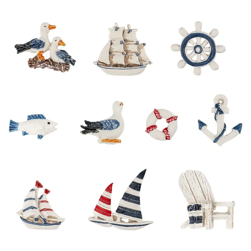 Relief-Figuren, maritim, 10 Designs, 50 Stück