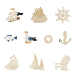 Relief-Figuren, maritim, 10 Designs, 50 Stück
