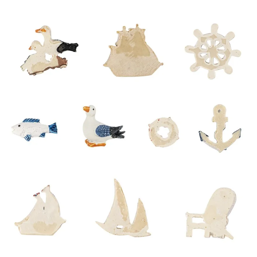 Relief-Figuren, maritim, 10 Designs, 50 Stück