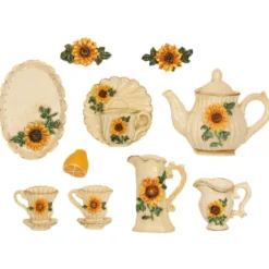 Relief-Küchendeko "Sonnenblume", 10er Set