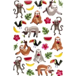 Relief-Sticker, Faultiere & Freunde, 14cm x 21cm, 30 Sticker
