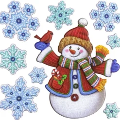 Relief-Sticker, Fröhlicher Schneemann, 18cm x 17,5cm