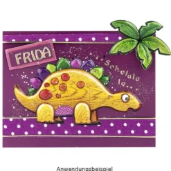 Relief-Sticker in Holz-Optik, Dinosaurier, 18x17,5cm