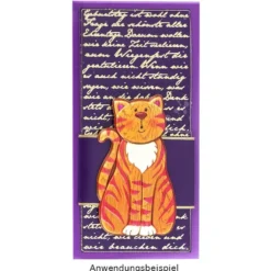 Relief-Sticker in Holz-Optik, Katzen, 18x17,5cm