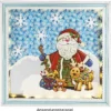 Relief-Sticker in Holzoptik, Weihnachtsmann mit Rentier, 18cm x 17,5cm