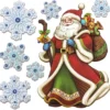 Relief-Sticker in Holzoptik, Weihnachtsmann 2, 18cm x 17,5cm