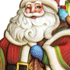 Relief-Sticker in Holzoptik, Weihnachtsmann 2, 18cm x 17,5cm