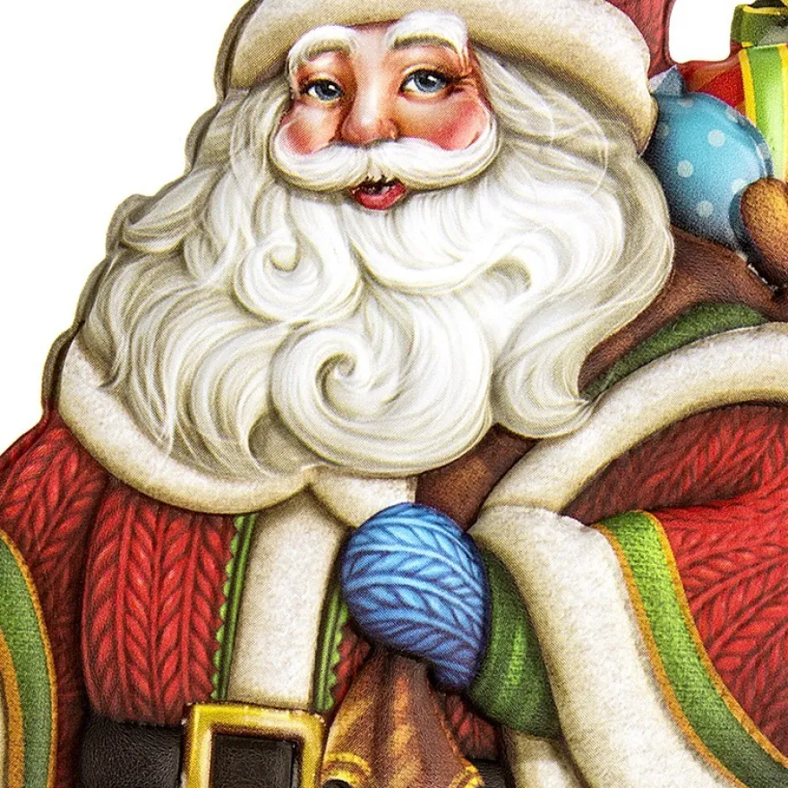 Relief-Sticker in Holzoptik, Weihnachtsmann 2, 18cm x 17,5cm
