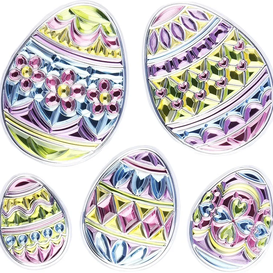 Relief-Sticker in Kristall-Optik, Ostereier 2, 18cm x 18cm