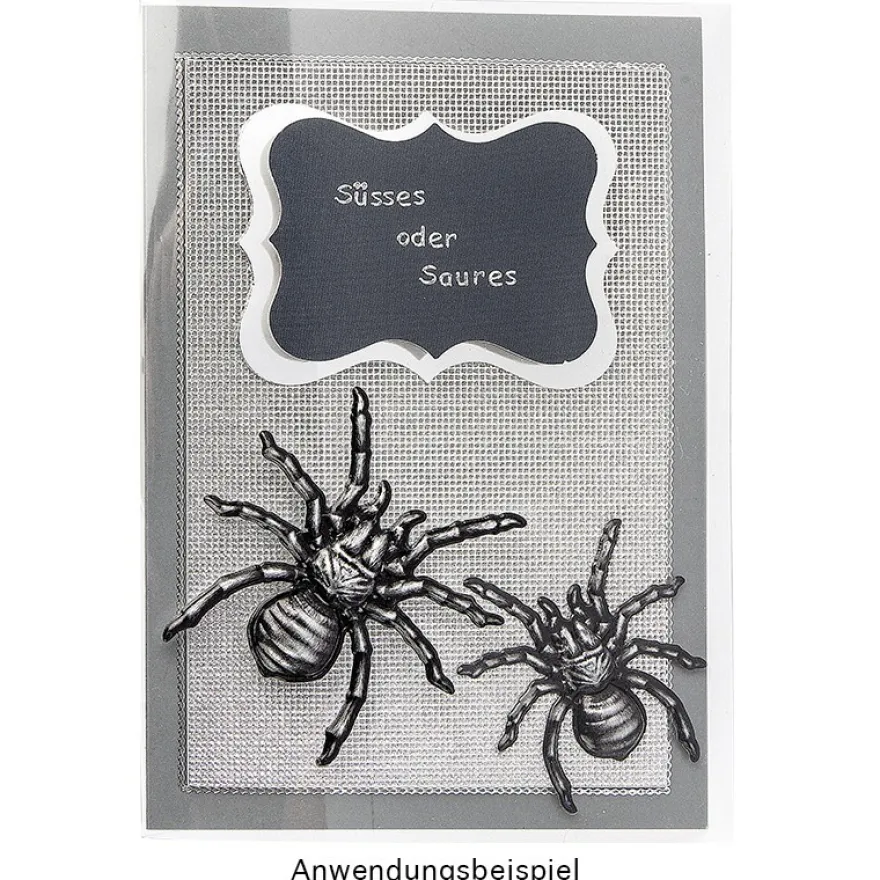 Relief-Sticker in Metallic-Optik, Spinnen, 18x17,5cm